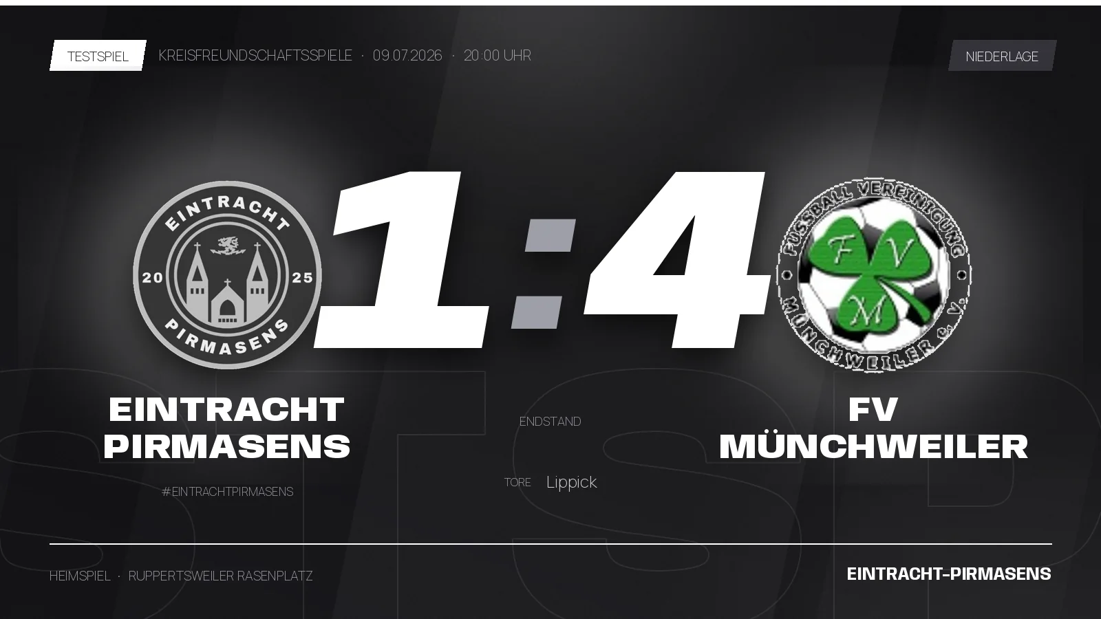 1:4-Niederlage gegen FV Münchweiler