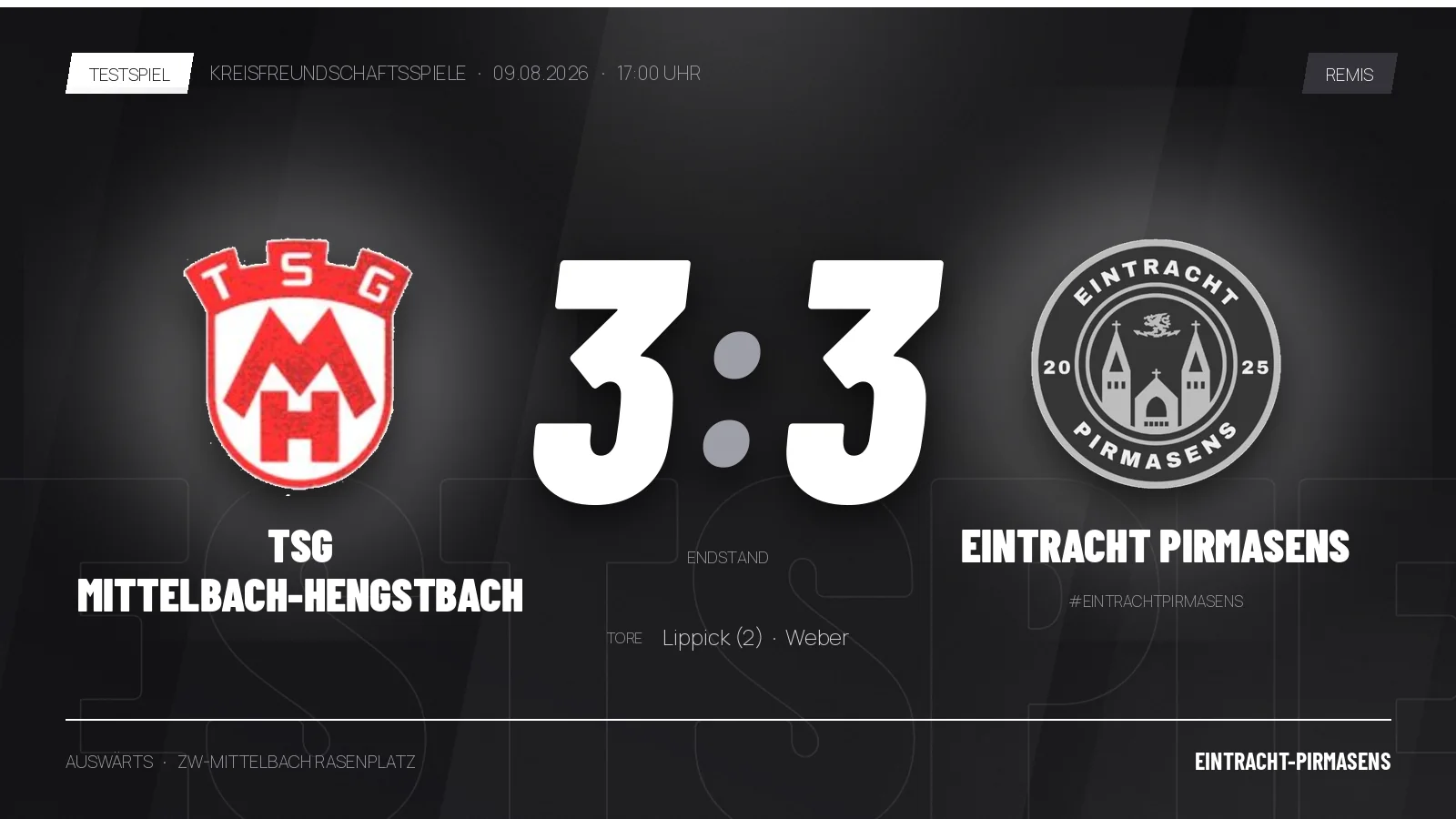 Remis gegen TSG Mittelbach-Hengstbach: 3:3