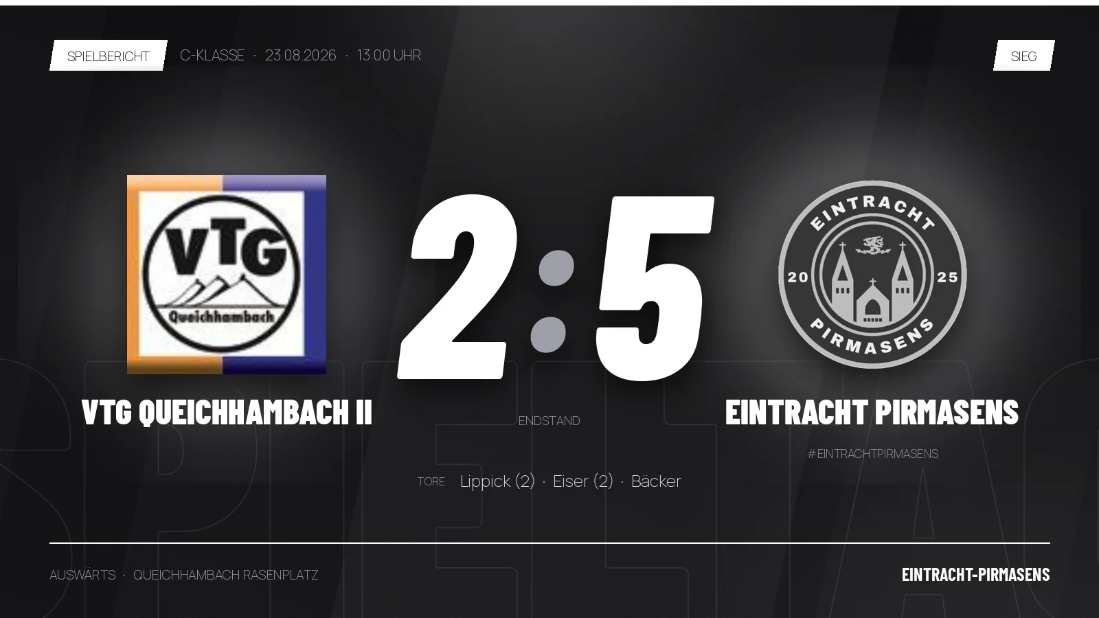 Souveräner 5:2-Erfolg gegen VTG Queichhambach II