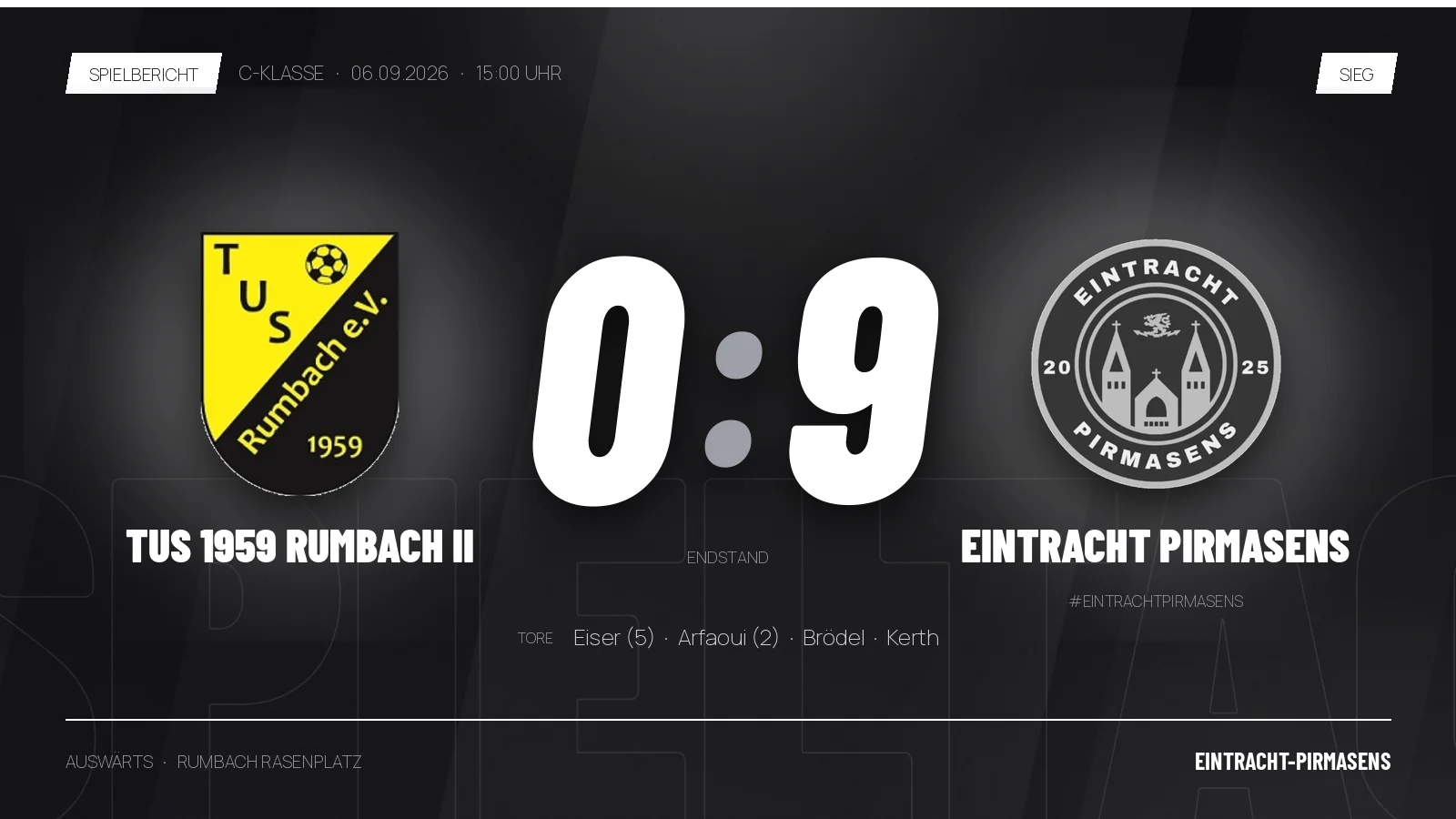0:9 in Rumbach – Tabellenführung ausgebaut